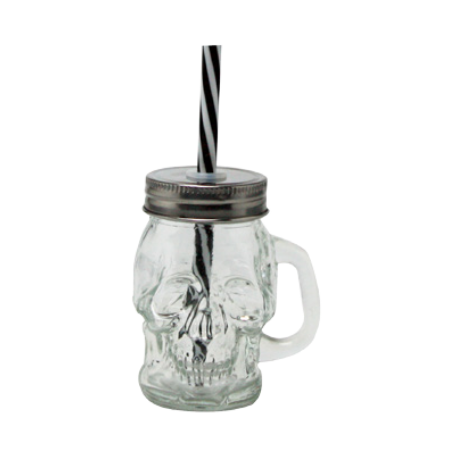 Mini drinking jar tête de mort 10cL "Cubanios" - 7.5*6*8cm- display Ard'time