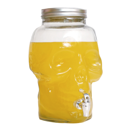 Drinking jar 4L "Cubanios" - Tête de mort - 17*17*26,3cm - coffret PVC Ard'time