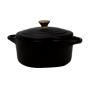 Mini cocottes - Juliette - Coloris noir avec couvercle et bouchon doré - diam 10cm  HT 6 - Ard'time