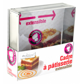 Lot de 2 cadres extensibles - 15,5 mini et 27,8 maxi + 10,5 mini et 17,8 maxi - boite PVC "Mes beaux gâteaux" - Ard'time
