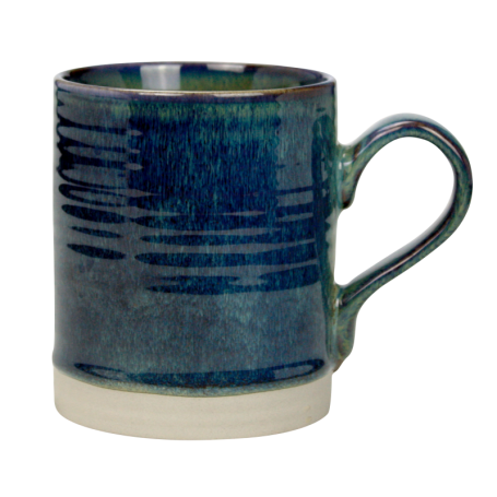 Mug droit 50cL Oxyd' en céramique émail réactif - 10,9x8,9x12,3cm - 2 coloris panachés bleu et grès - A création