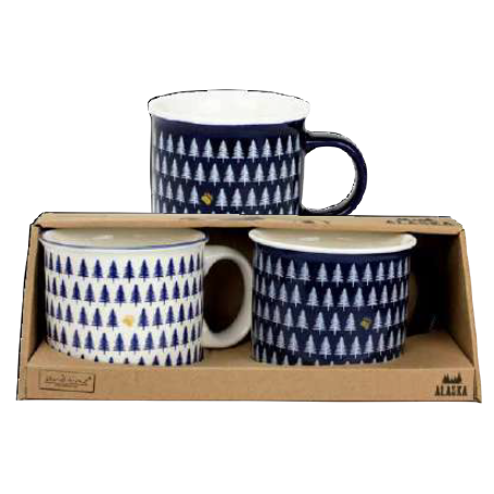 Coffret de 2 Maxi mugs " Alaska" en New Bone  dim. 14 x 10,5 x 9 cm - 500 ml - 2 modèles panachés - Coffret Ard'time