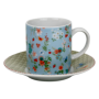 Tasse à café avec sous tasse "Ozio" 100  ml - Tasse : 7,7x5,5x6cm - Soucoupe : 11x1,7cm - 6 designs panachés Fleurs- Ard'time