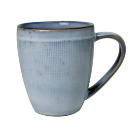 Mug 385mL "Koro" en céramique 9x5x h 10,6 cm- 3 coloris panachés bleu / taupe et gris - Val&Time