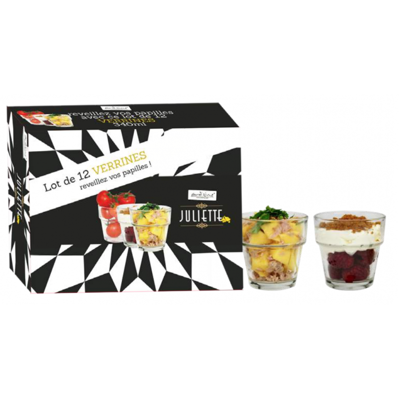 Lot de 12 verrines en verre 110mL pour entrées gourmandes diam. 7 x H ...
