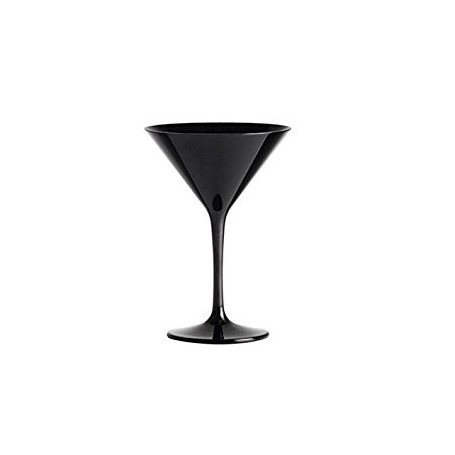 Lot de 3 verres à pied à martini noirs 140mL - 11.3*8*19cm - "Foire aux Vins" Ard'time