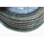 Assiette GM Oxyd' en céramique émail réactif diam. 27,5cm - 2 coloris panachés bleu et grès - A création