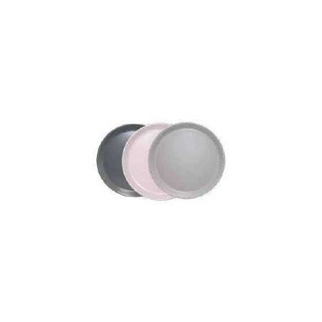 Petite assiette en céramique "IKO"  diam 19 cm - 3 coloris assortis :  gris clair, gris foncé et rose pastel - Ard'time