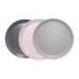 Petite assiette en céramique "IKO"  diam 19 cm - 3 coloris assortis :  gris clair, gris foncé et rose pastel - Ard'time