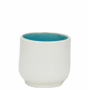 Tasse à thé 170 MLen céramique - intérieur craquelé collection Nuük - diam. 7,*7cm - turquoise et blanc - Ard'time