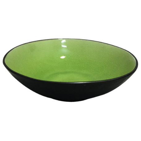 Saladier GM en verre craquelé collection Myoko GM - diam. 26,2*7cm - 3 coloris panachés: Gris, Vert, Bleu - Ard'time