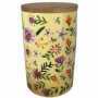 Boite grand modèle "Flowers" avec un couvercle en bambou coloris panachés Bleu/jaune -  porcelaine 9,5 x 9,8 x15 cm - Ard'time