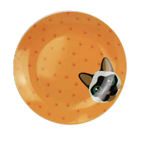 Plat à gateau rond "Fish & Cats" - diam 30cm - 6 designs panachés Ard'time