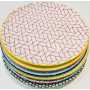 Grande assiette  "IKOMA" en porcelaine - 6 designs panachés - diam 26 x 2,6 cm - Ard'time