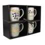 Lot de 4 mugs "Rêve étoilé" 380mL en porcelaine - 8,6*7,3*9,2cm - coffret cadeau - ensemble 1 Ard'time
