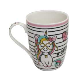Mug 340ML "Rainbow" en porcelaine 10,5x5,5x8,2cm - 6 designs panachés Ard'time