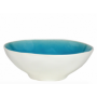 Coupelle en céramique - intérieur craquelé GM collection Nuük - diam. 15*5,5cm - turquoise et blanc - Ard'time