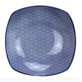 Saladier carré collection Blue Lagoon - dim 23*23*7,5CM - 4 designs panachés - Ard'time