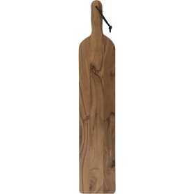 Planche rectangulaire avec poignée en bois d'acacia - MM Dim 80 x 14 x1,5 cm "Raclette Party"