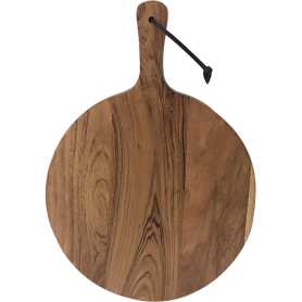 Planche ronde avec poignée en bois d'acacia  - MM Ø  30 cm "Raclette Party"