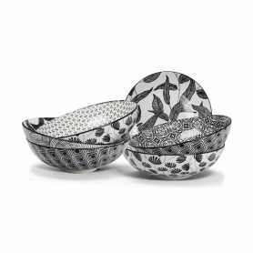 Assiette creuse en porcelaine "Kusamba"- Diam 21 cm - 3 Designs panachés- Ardtime