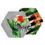 Plateau hexagonal "Corcovado" en porcelaine - 6 designs  panachés - 19,6 x 22,2 x 1,5CM - Ard'time