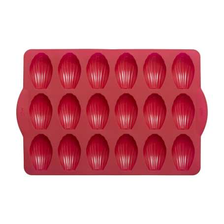 Moule 18 madeleines en silicone 36 x 23,5 x 2cm - rouge
