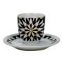 Tasse à café avec soucoupe 90mL en porcelaine - diam. 5 x H. 5,3cm - 6 designs panachés - Ard'time