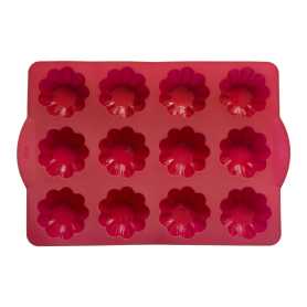 Moule 12 briochettes en silicone 32 x 23,5 x 5cm - rouge