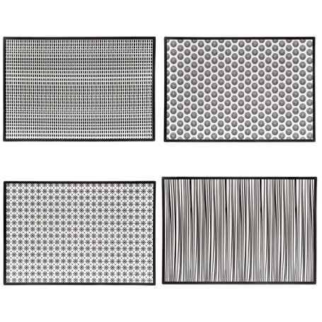 Set de table à motifs rectangulaire 45 x 30cm "noir et blanc"