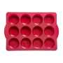 Moule 12 muffins en silicone 33 x 23.2 x 3.6cm - rouge