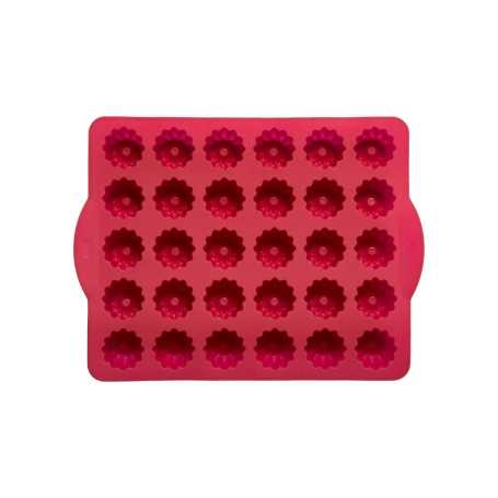 Moule 30 cannelés en silicone 28,5 x 24 x 3,5cm - rouge