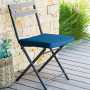 Coussin / galette de chaise à scratch bleu indigo 40x40cm