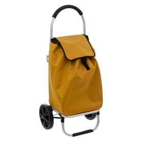 Chariot de course / Poussette de marché pliable en aluminium jaune moutarde