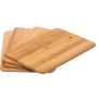 Lot de 4 planches à tartiner / tapas en bambou avec support en bambou