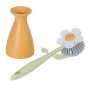 Brosse vaisselle Florganic orange avec support Vigar 11097