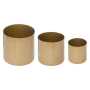 Lot de 3 cache-pots diam max 14 cm métal doré