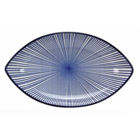 Plat oval collection Blue Lagoon - dim 25,5*14,8*3,5CM - 4 designs panachés - Ard'time