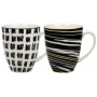 Mug 350mL - 12 x 9 x 10,5 CM- Collection "Kuroko" - Designs panachés blanc et noir - Val&time
