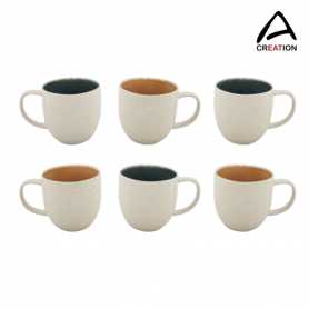 Mug "Coralia" en email réactif brillant à l'intérieur et extérieur finition moucheté  - 310 ml  - 2 coloris assortis - Ardtime