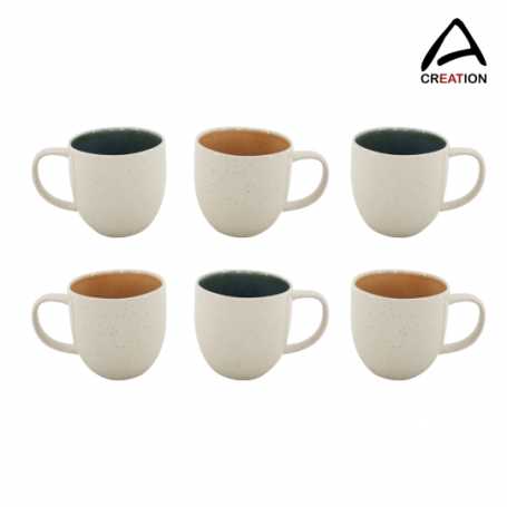 Mug "Coralia" en email réactif brillant à l'intérieur et extérieur finition moucheté  - 310 ml  - 2 coloris assortis - Ardtime