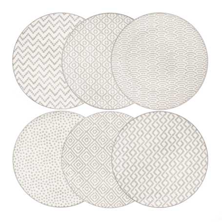 Assiette plate petit modèle "Sandy" - Diam. 20 cm - 6  Designs assortis - Ardtime